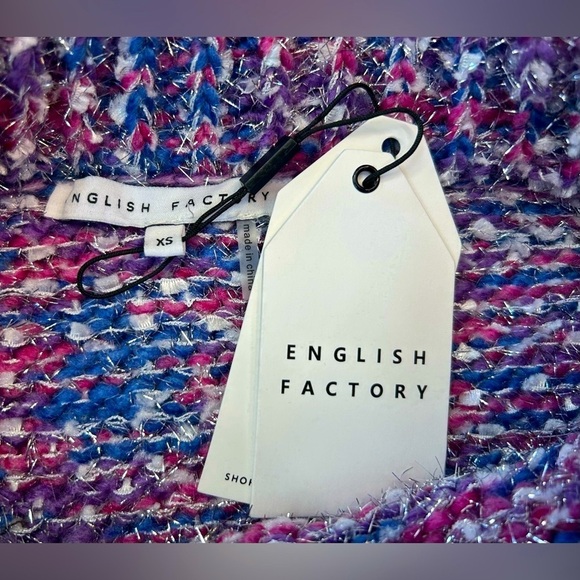 NWT English Factory Colorful, Shimmery, Texturized Mini Skirt, Elastic Waist, XS - Picture 7 of 8